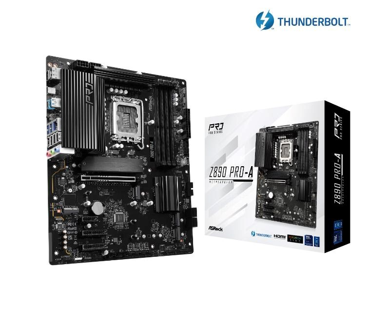 ASRock MB Sc LGA1851 Z890 PRO-A, Intel Z890, 4xDDR5, 1xDP, 1xHDMI, 1xThunderbolt, WI-FI