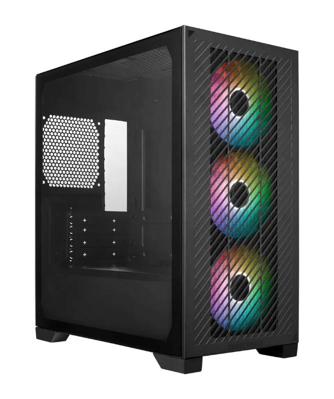 Cooler Master case Elite 301, mATX, Průhledná bočnice, 3x 120mm ARGB Fan, Černá