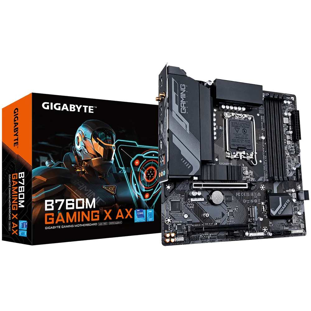 GIGABYTE MB Sc LGA1700 B760M GAMING X AX, Intel B760, 4xDDR5, 1xDP, 1xHDMI, WiFi, mATX