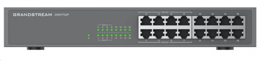 Grandstream GWN7702P Unmanaged Network Switch 16 portů / 8 PoE out