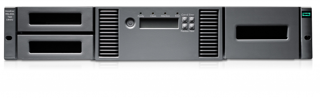HPE Storage MSL2024 Tape Library 1x MSL LTO-9 Fibre Channel 15x LTO-9 45TB Data Cartridges
