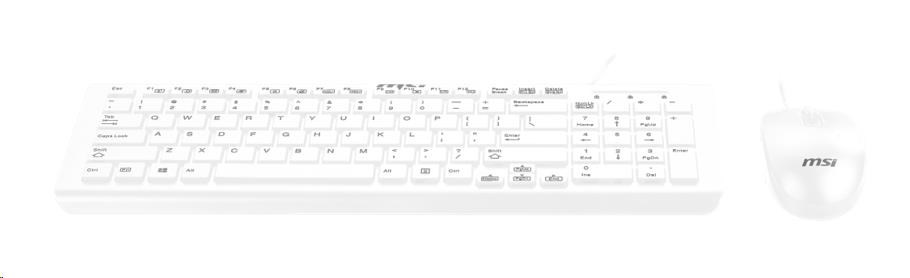 MSI set klávesnice a myši SK9626W, drátová, CZ/SK lokalizace, bílá