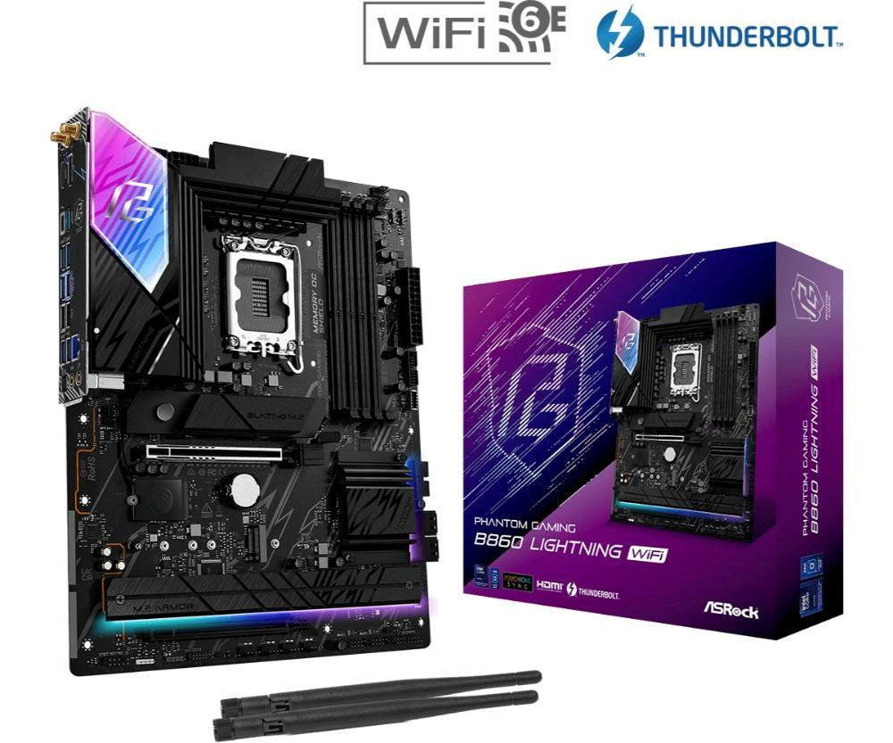 ASRock MB Sc LGA1851 B860 Lightning WiFi, Intel B860, 4xDDR5, 1xThunderbolt, 1xDP, 1xHDMI, WiFi, ATX