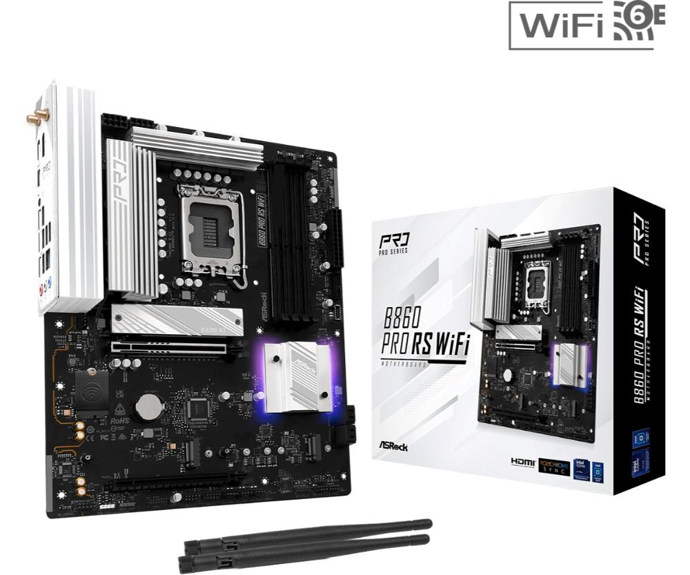 ASRock MB Sc LGA1851 B860 Pro RS WiFi, Intel B860, 4xDDR5, 1xDP, 1xHDMI, WiFi, ATX