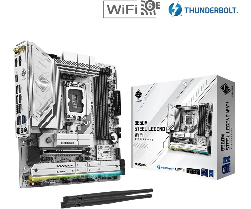 ASRock MB Sc LGA1851 B860M Steel Legend WiFi, Intel B860, 4xDDR5, 1xThunderbolt, 1xDP, 1xHDMI, WiFi, mATX