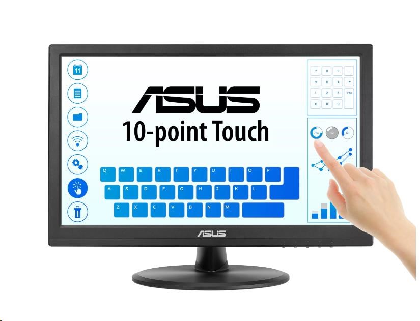 ASUS LCD 15.6" VT169HE Touch 1920x1080,  IPS, Wide Viewing Angle, Frameless, Flicker free, Low Blue Light, HDMI