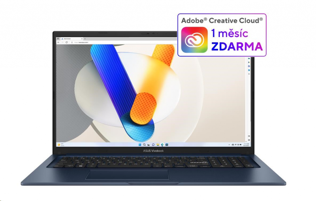 ASUS NTB Vivobook 17 (X1704VA-AU860W), i3-1315U, 17.3" FHD, 8GB, 512GB SSD, Intel, W11 Home, Quiet Blue