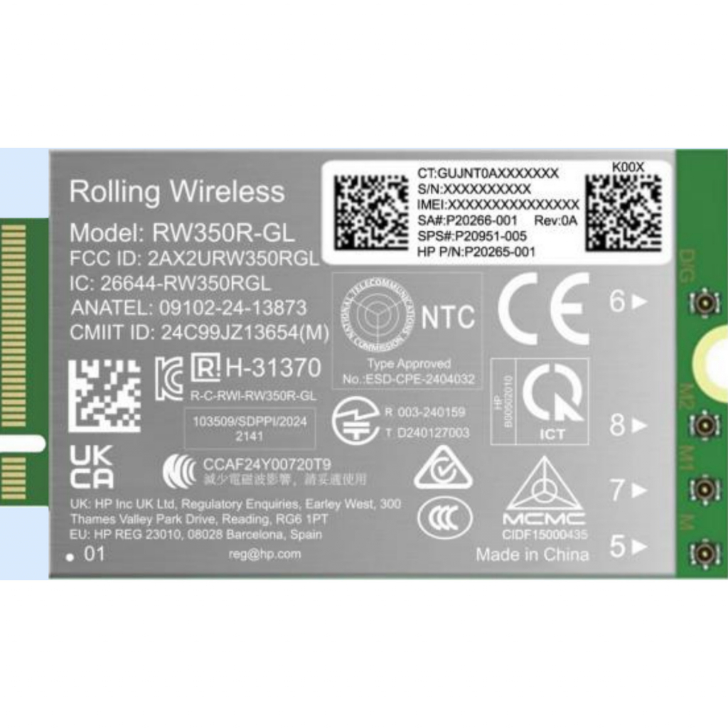 HP 4G LTE-Advanced Pro (Cat 19) WWAN (EB 8 G1i/G1a, EB X G1i, ZB 8 G1i/G1a)
