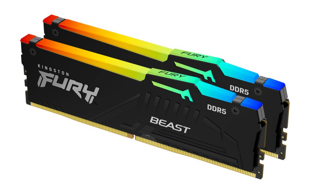 KINGSTON DIMM DDR5 16GB (Kit of 2) 6000MT/s CL30 Non-ECC FURY Beast RGB XMP, Černá