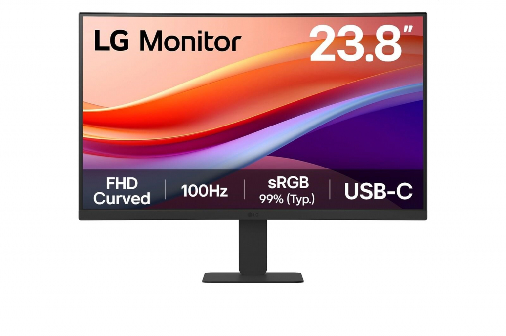LG MT VA LCD LED 23,8" 24U421A - VA panel, 1920x1080, zakřivený, 100hz, USB-C, HDMI