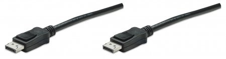 MANHATTAN DisplayPort Monitor Cable, DisplayPort Male / DisplayPort Male, 2 m, Black