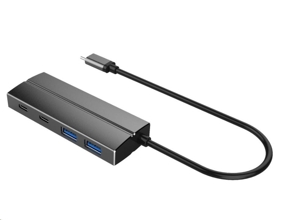 PREMIUMCORD 10G SuperSpeed USB Hub Type C to 2 X USB 3.1 A + 2 X USB 3.1 C Aluminum