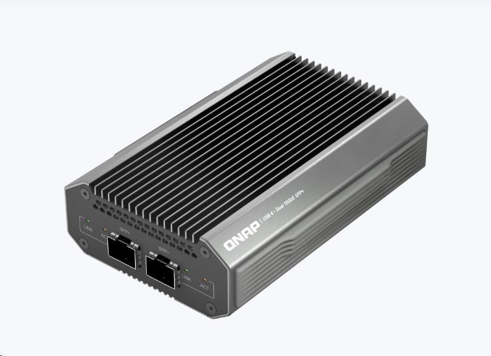 QNAP QNA-UC10G2SF adaptér USB-C/Thunderbolt 4 na 2x SFP+ (2xSFP+,1xUSB-C4/TB4,fanless)