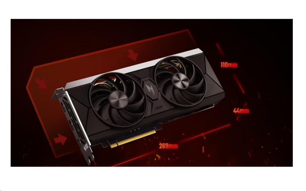 ACER Grafická karta Nitro Radeon RX 9060 XT OC,16GB,2.53 GHz