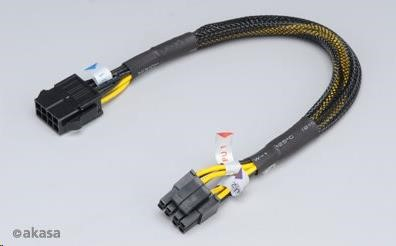 AKASA kabel  prodloužení k 8pin ATX PSU, 30cm