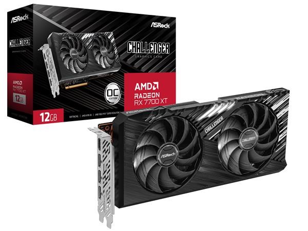 ASRock VGA AMD Radeon RX 7700 XT Challenger 12GB OC, RX 7700 XT, 12GB GDDR6, 3xDP, 1xHDMI