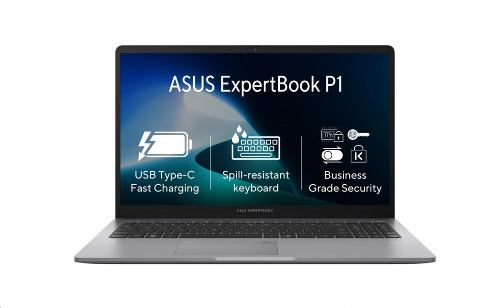 ASUS NTB ExpertBook P1 (P1503CVA-S71109X), i5-13420H, 15.6" 1920x1080, 16GB, 512GB SSD, UHD, W11 Pro, Misty Grey