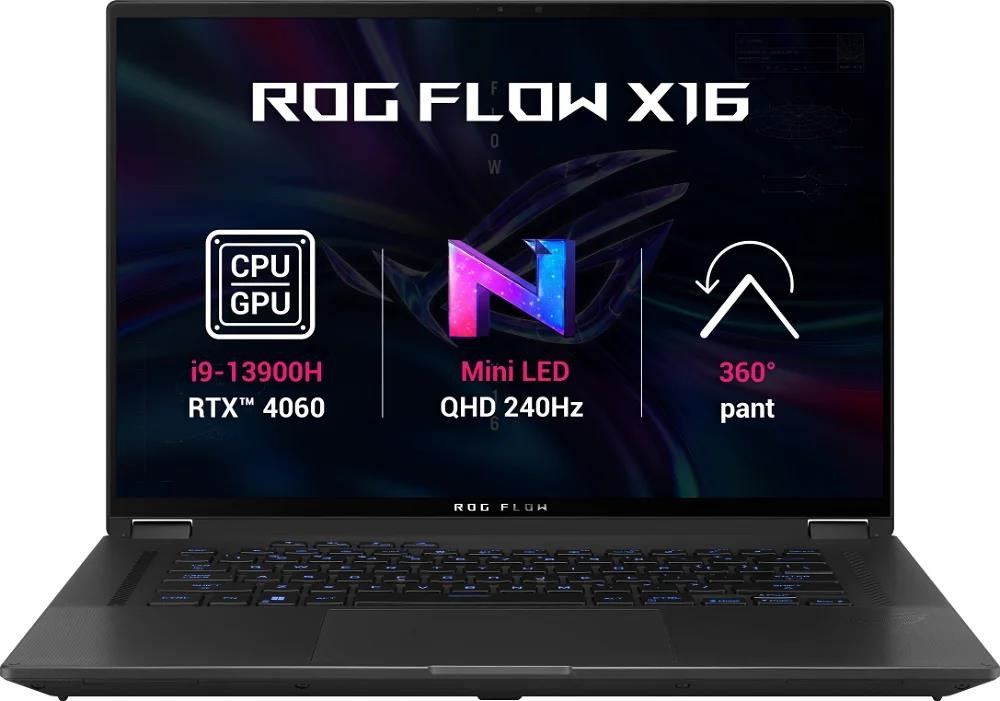 ASUS NTB ROG Flow X16 (GV601VV-NL062X), i9-13900H,16" 2560x1600,32GB,1TB SSD,NVIDIA RTX4060,W11Pro,Black