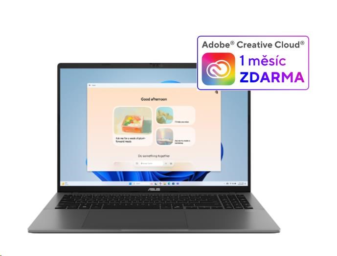 ASUS NTB Vivobook S16 (S3607CA-RP064W), Ultra 5 225H, 16" 1920x1200, 16GB, 1TB SSD, Intel, W11 Home, Matte Gray