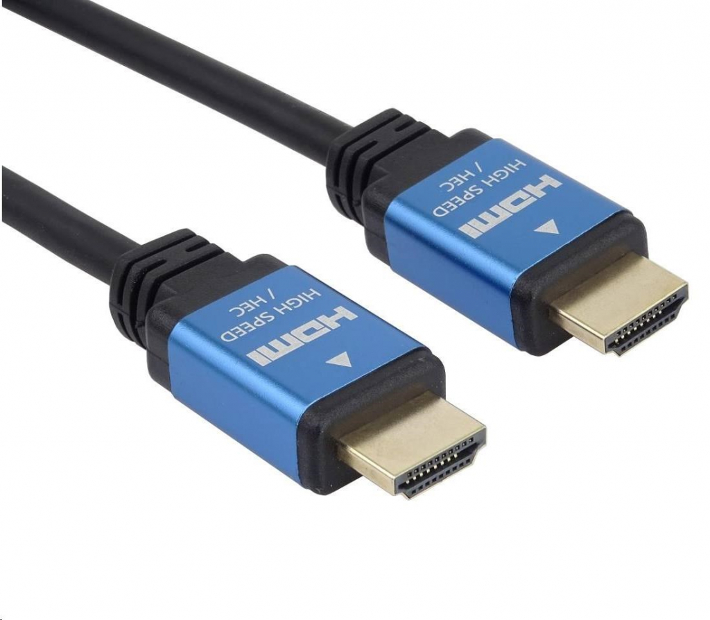 PREMIUMCORD Kabel HDMI - Ultra HDTV, 1m (kovové, zlacené konektory)