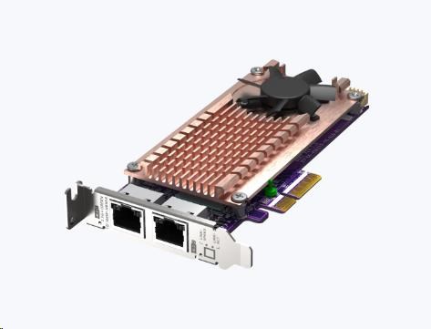 QNAP QM2-2P2G2T rozšiřující karta 2x2,5GbE, 2xM.2 NVMe 2280 PCIe Gen3x2 pro PC i NAS