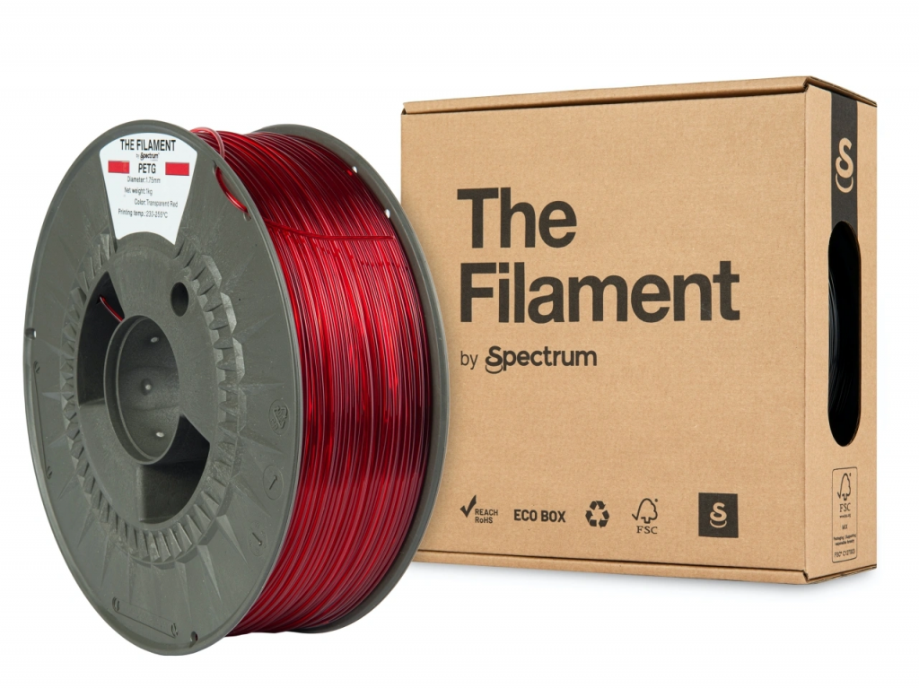 Spectrum The Filament PETG 1.75mm Transparent Red 1kg