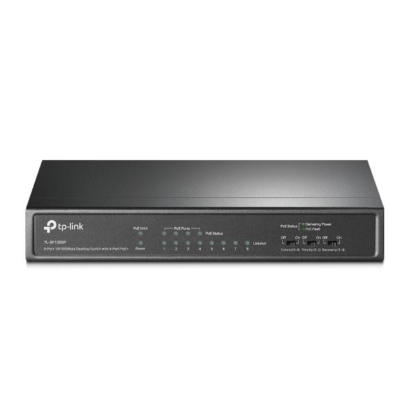 TP-Link switch TL-SF1008P (8x100Mb/s, 4xPoE+, 66W, fanless)