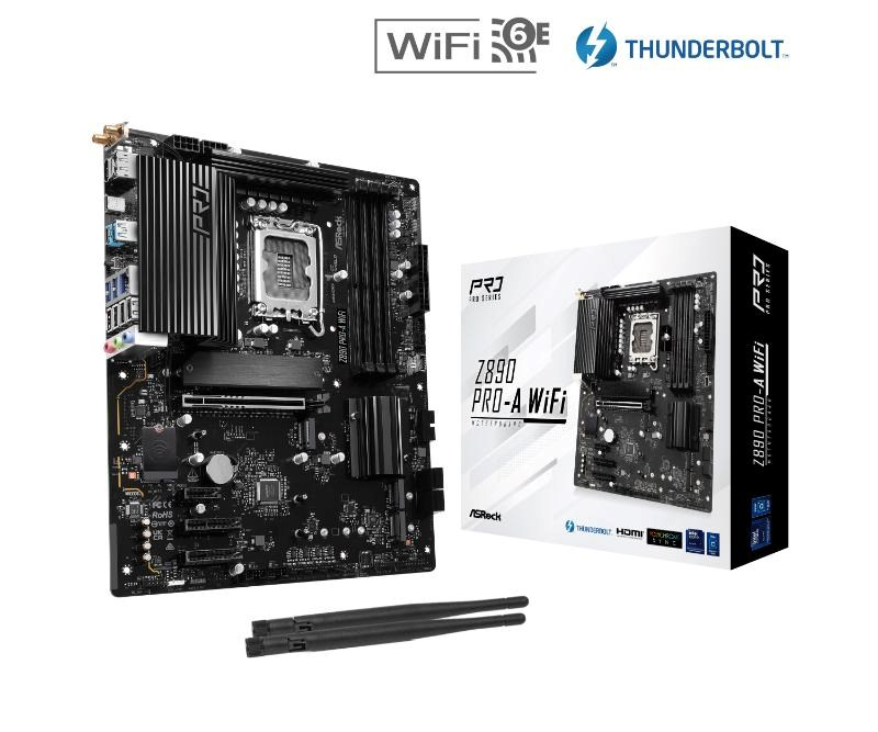 ASRock MB Sc LGA1851 Z890 PRO-A WIFI, Intel Z890, 4xDDR5, 1xDP, 1xHDMI, 1xThunderbolt, WI-FI