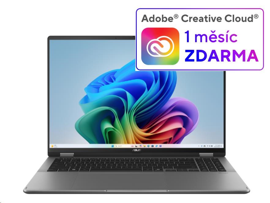 ASUS NTB Vivobook 16 Flip (TP3607SA-OLED021W), Ultra 7-256V, 16" 2880 x 1800, 16GB, 1TB SSD, Arc, W11 Home, Gray