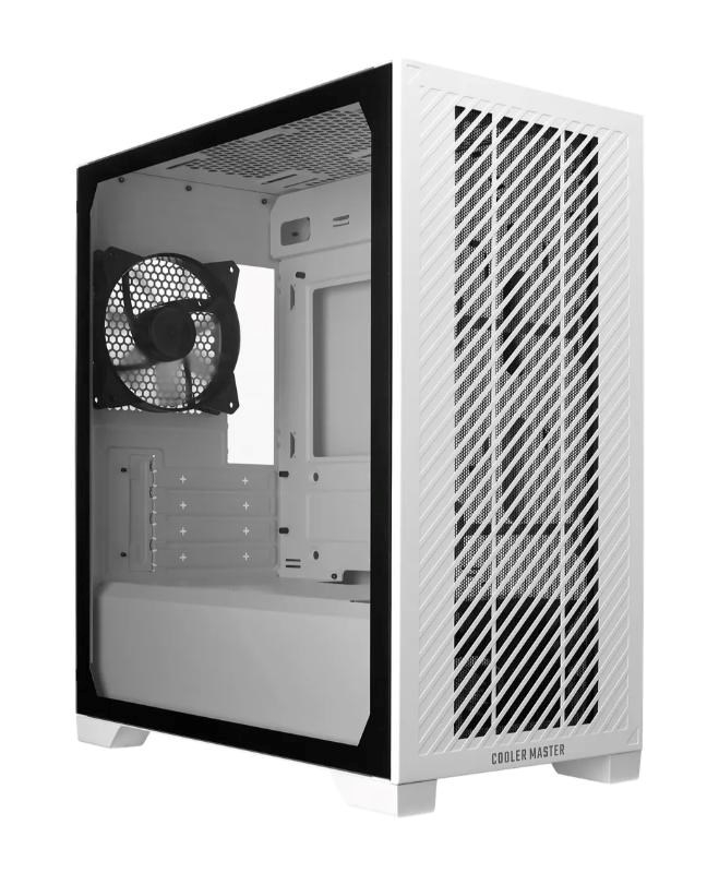 Cooler Master case Elite 301 Lite, mATX, Průhledná bočnice, 1x 120mm Fan, Bílá