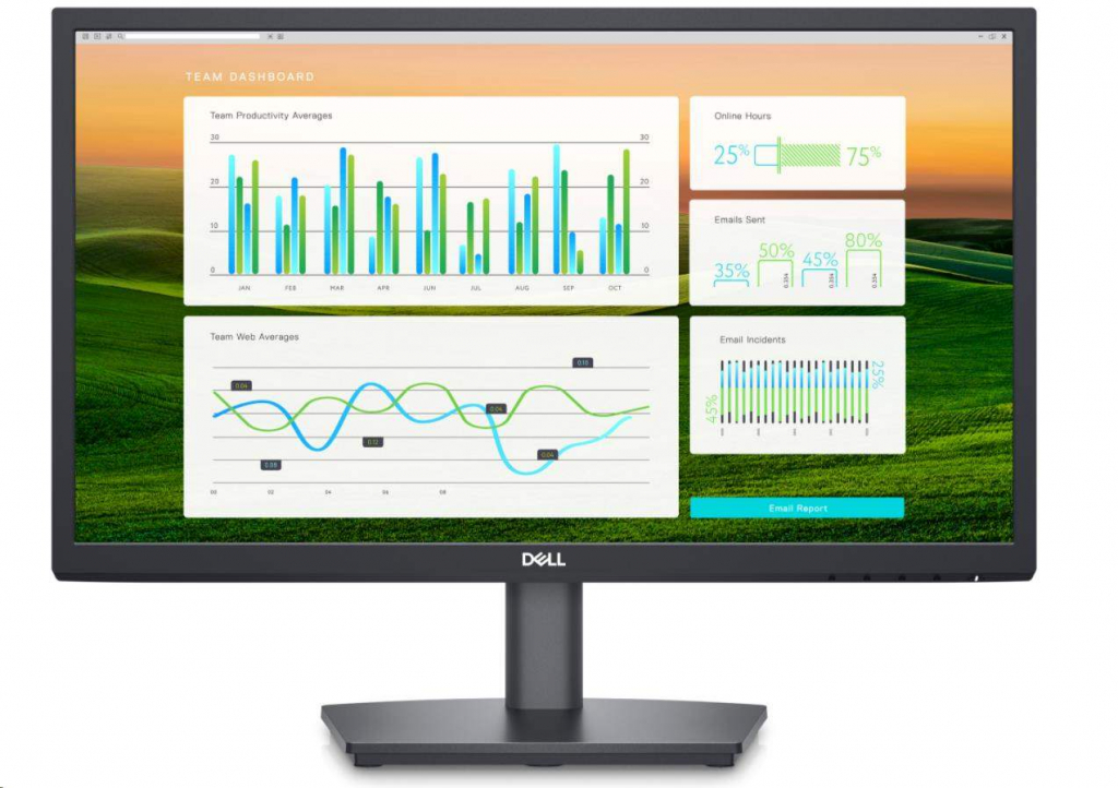 DELL LCD E2222HS - 21.5"/VA/LED/FHD/1920x1080/16:9/60Hz/10ms/3000:1/250 cd/m2/DP/HDMI/VGA/VESA/3YNBD (210-AZKV)