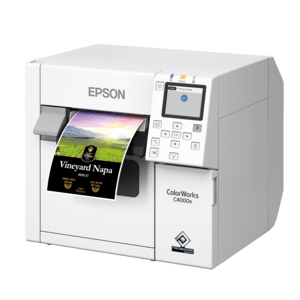 Epson ColorWorks C4000, Gloss Black Ink, cutter, ZPLII, USB, Ethernet