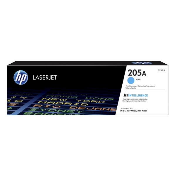 HP originální toner [CF531A], cyan, 900str., HP 205A, HP CLJ Pro M180n, M181fw//4,5