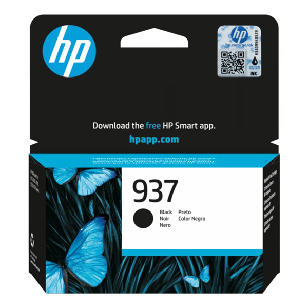 HP 937 Black Original Ink Cartridge (1,250 pages) [4S6W5NE]//1,00