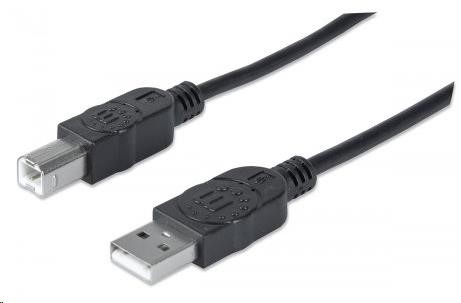 MANHATTAN Hi-Speed USB Device Cable, Type-A Male / Type-B Male, 5m (3 ft.), Black