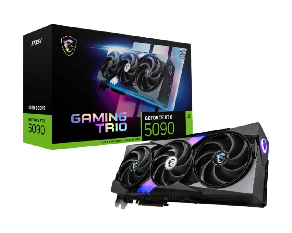MSI VGA NVIDIA GeForce RTX 5090 32G GAMING TRIO OC, RTX 5090, 32GB GDDR7, 3xDP, 1xHDMI
