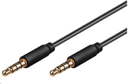 PREMIUMCORD Kabel Jack 3.5mm 4 pinový M/M 0,5m pro Apple iPhone, iPad, iPod