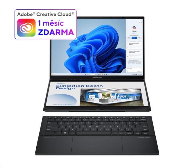 ASUS NTB Zenbook 14 Duo OLED (UX8406MA-OLED085X), Ultra 7-155H, 14" 2880 x 1800, 16GB, 1TB SSD, IntelArc, W11 Pro, Black