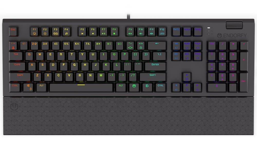 Endorfy herní klávesnice Omnis Kaihl BL RGB / USB / blue switch / drátová /mechanická/US layout/černá RGB