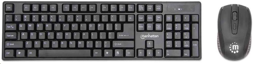 MANHATTAN Wireless Keyboard Mouse Combo, Balkan layout, black