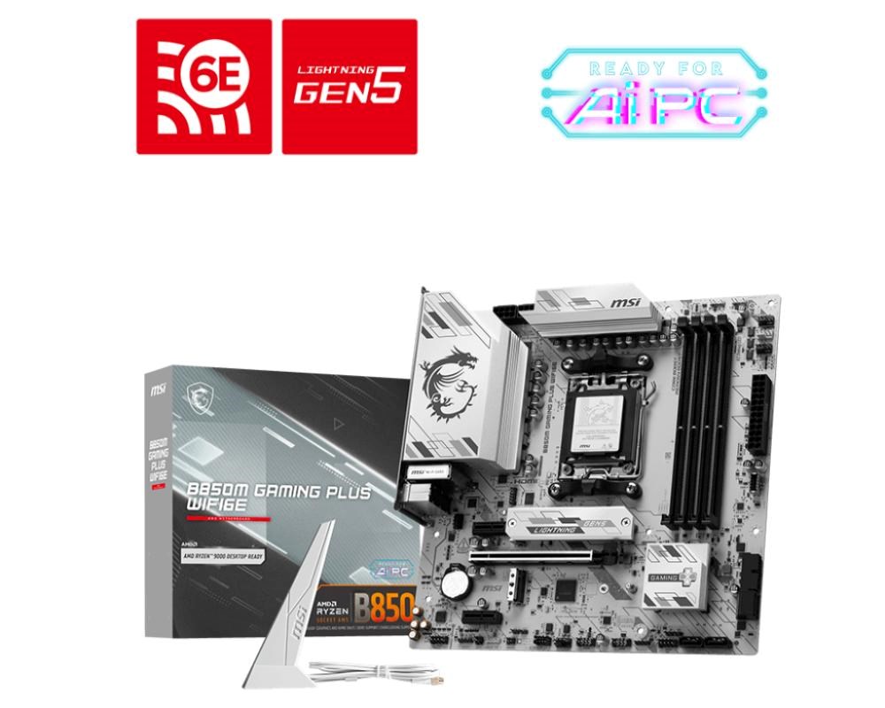 MSI MB Sc B850M GAMING PLUS WIFI6E, AMD B850, 4xDDR5, 1xHDMI, 1xDP, WiFi, ATX