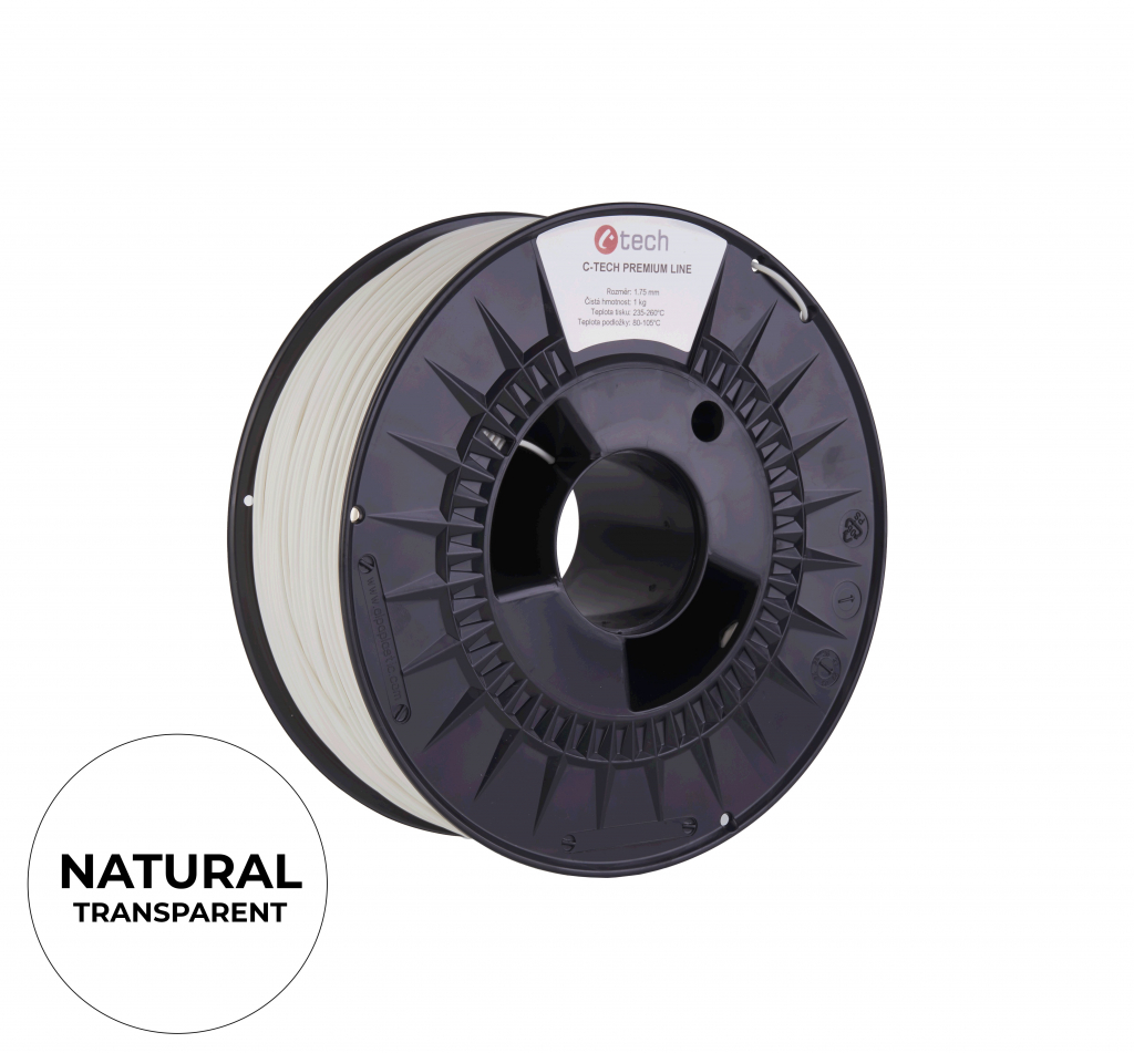 C-TECH Filament  PREMIUM LINE TPU 90A flexibilní natural 1,75mm