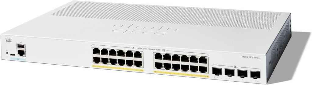 Cisco Catalyst switch C1300-24FP-4X (24xGbE,4xSFP+,24xPoE+,375W)