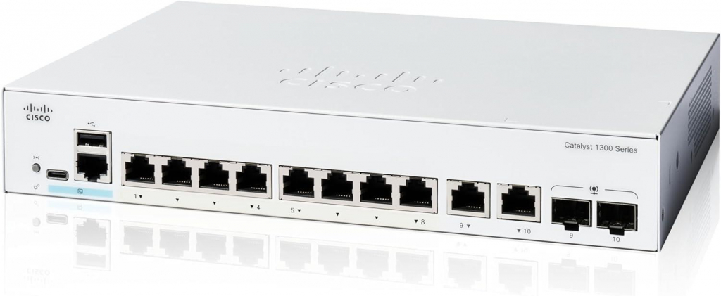 Cisco Catalyst switch C1300-8T-E-2G (8xGbE,2xGbE/SFP combo,fanless)