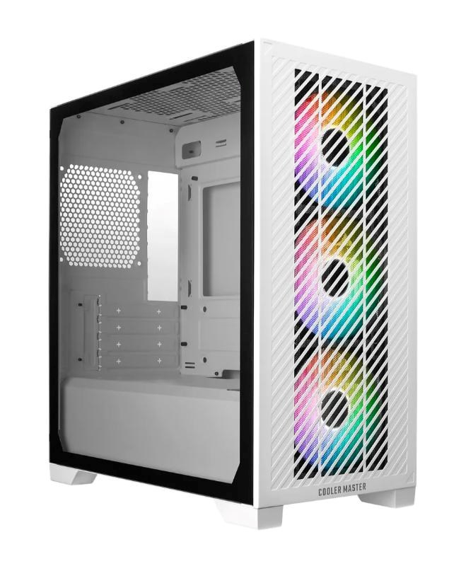 Cooler Master case Elite 301, mATX, Průhledná bočnice, 3x 120mm ARGB Fan, Bílá