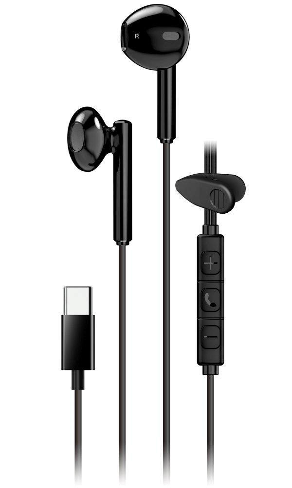 GENIUS sluchátka HS-M366 headset, mikrofon, USB-C, rotáční klip, černá