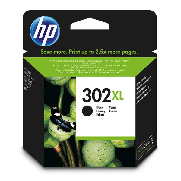 HP OJ 3830,3834,4650, DJ 2130,3630,1010, Envy 4520,HP ink [F6U68AE], No.302XL, black