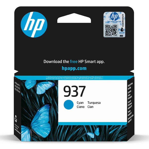 HP 937 Cyan Original Ink Cartridge (800 pages) [4S6W2NE]//1,00