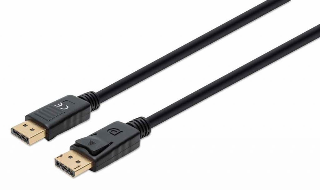 Manhattan kabel DisplayPort 1.4, DisplayPort Male na Male, 3m, černá