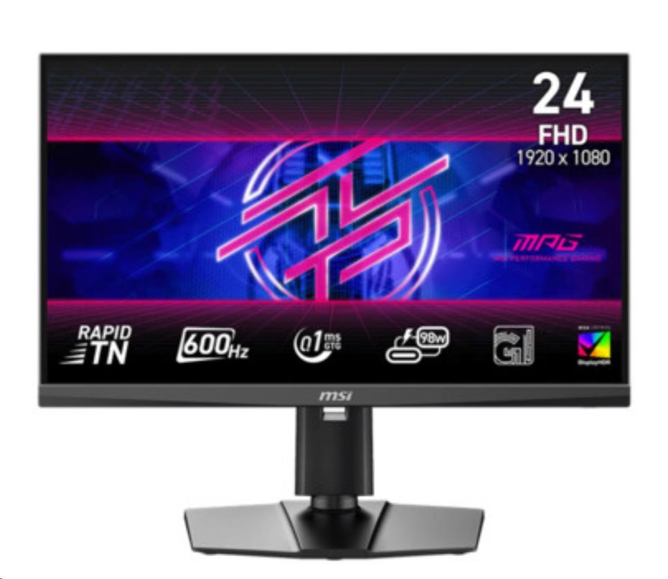 MSI LCD MPG 242R X60N, 24,1" FHD, 600Hz, 0,1ms, USB, DP, HDMI, VESA, Audio, Black